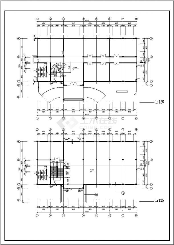 某地小型的办公楼建筑设计图-图二