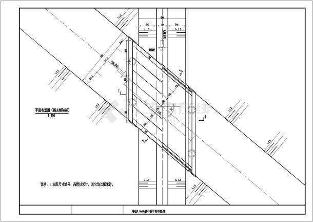 某跨径8.0m40度公路小桥结构钢筋图-图一