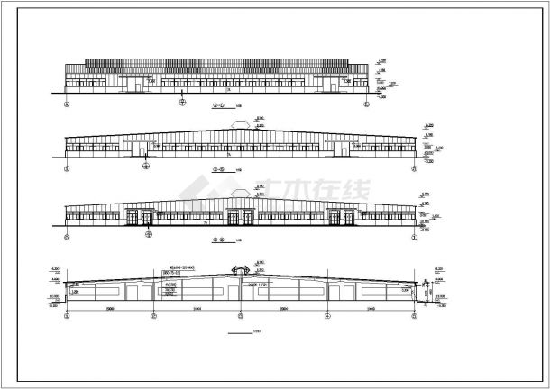 某城市多层钢排架库房二建筑设计图-图一