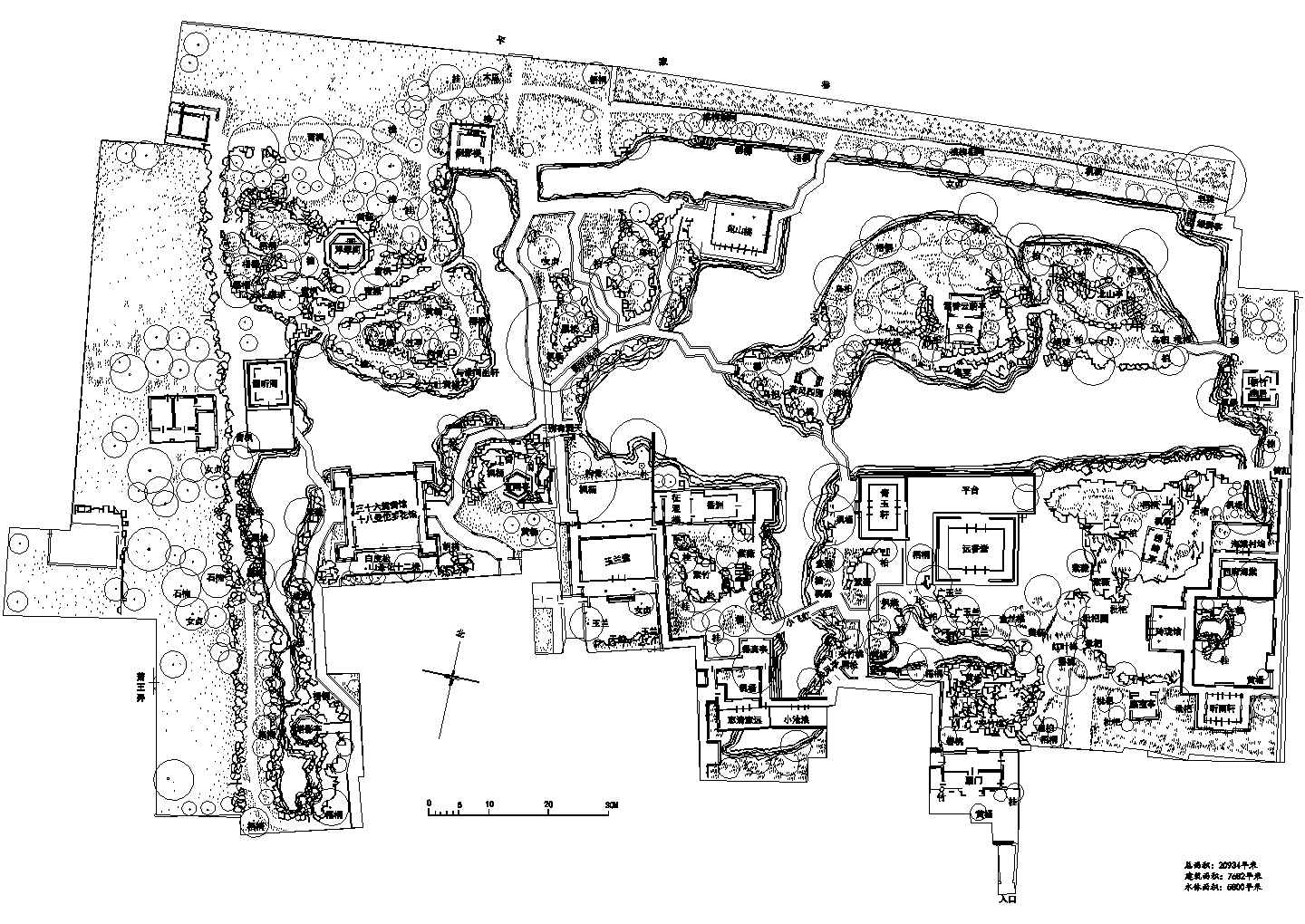苏州拙政园平面布置CAD图