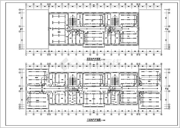 某地中学4层教学楼电气设计施工图-图一