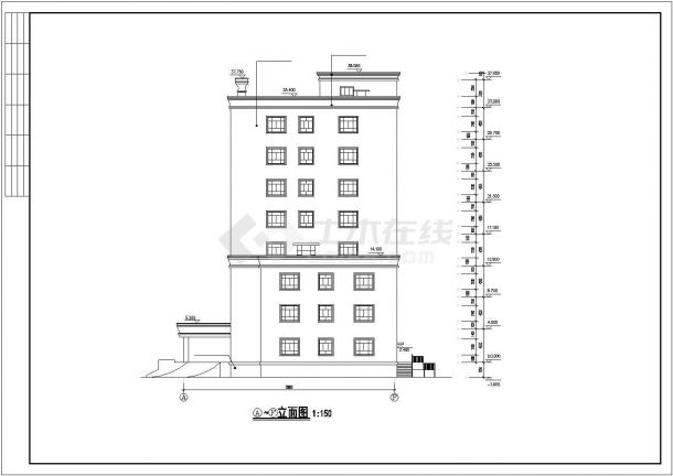 某地小高层办公楼建筑设计图-图一