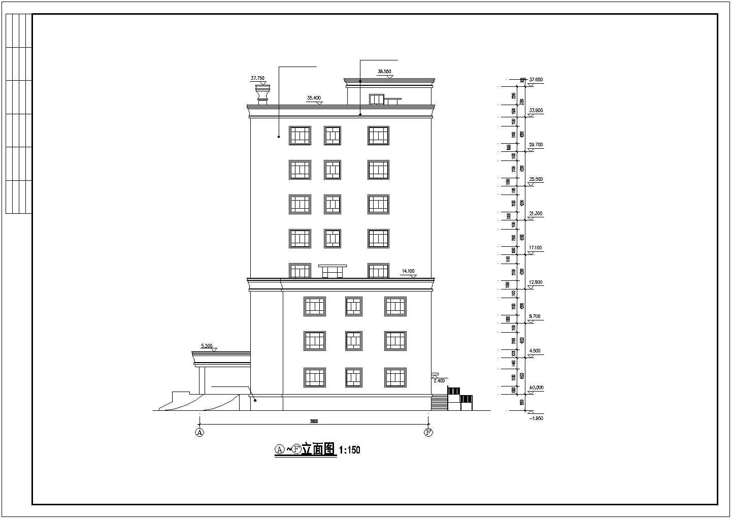 某地小高层办公楼建筑设计图