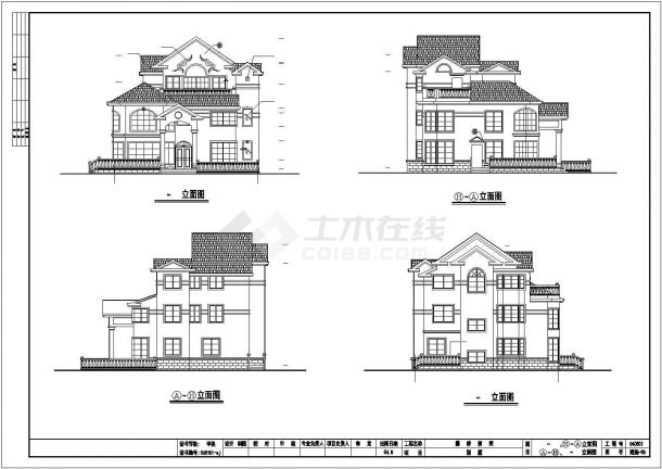 [江苏]三层砖混结构独栋私人别墅建筑详细施工图纸-图一