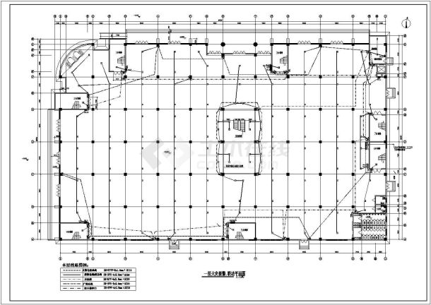 商场商铺全套电气详细施工平面cad图纸-图一