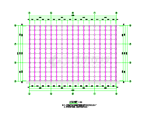 正方四角锥螺栓球节点网架施工图-图一