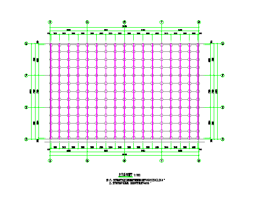 正方四角锥螺栓球节点网架施工图
