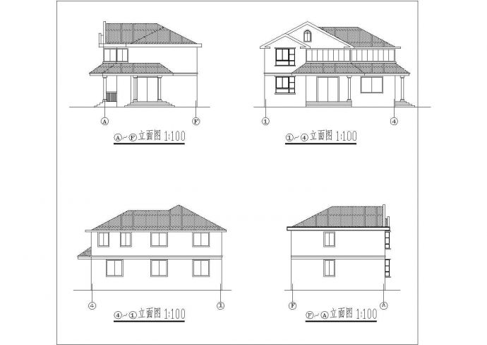 某乡村别墅建筑设计方案图（共5张）_图1