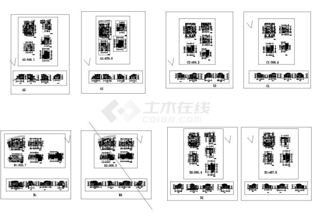 别墅建筑设计图纸加3D模型-图一