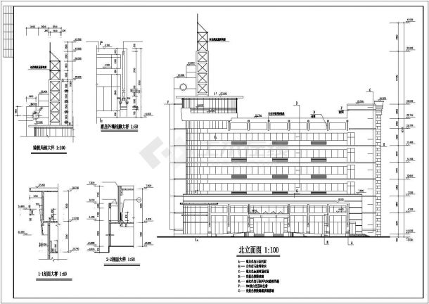 某地六层商业办公楼建筑施工图-图二