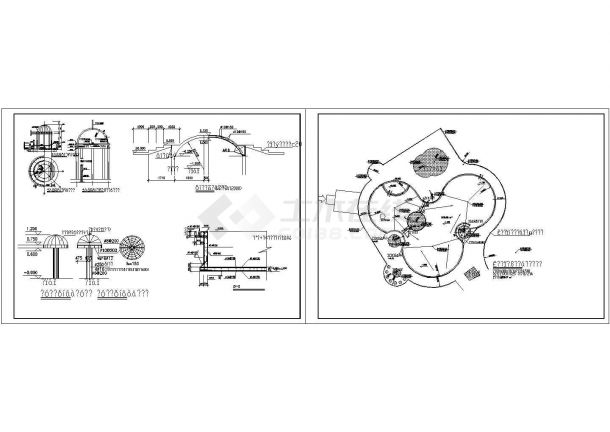 某休闲泳池建筑设计CAD施工图纸-图一