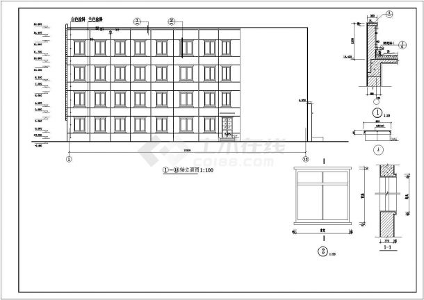 某经典综合办公楼框架结构建筑结构设计图-图二