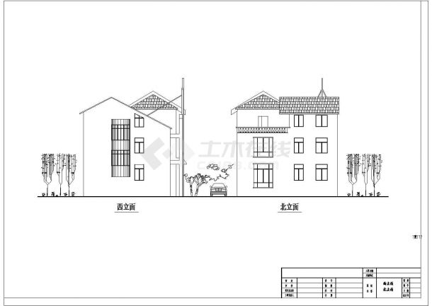 私人住宅建筑的完整设计全套cad施工图-图二