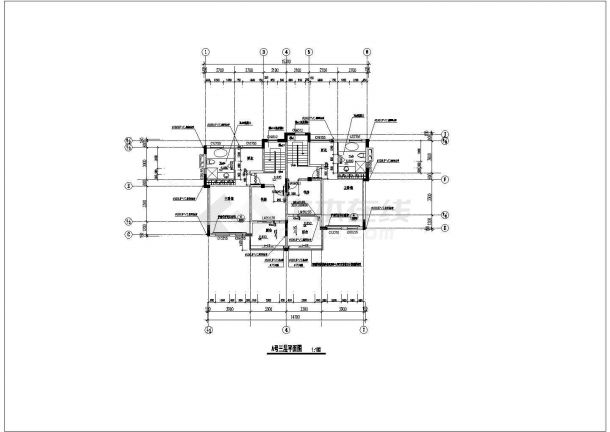 某地双拼别墅建筑设计CAD完整施工图-图一