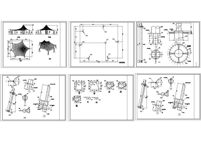 某索膜结构膜亭结构设计施工图_图1