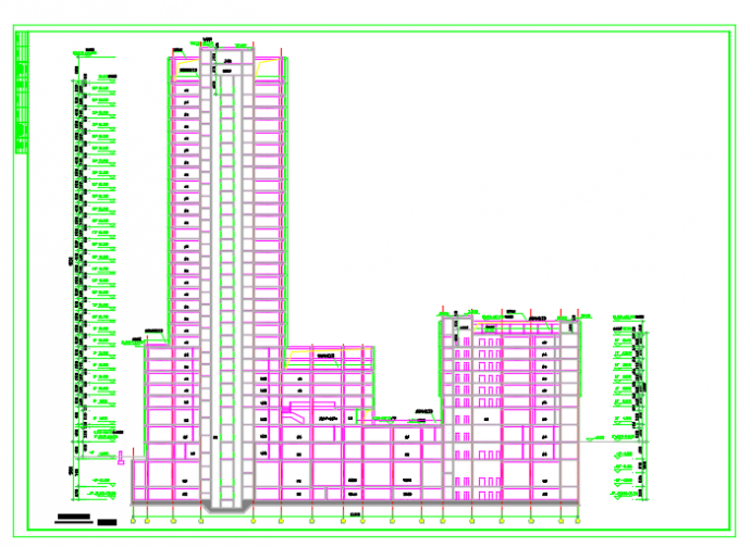 某二十九层办公楼建筑扩初设计施工图（带人防）_图1