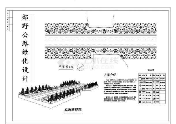 郊野公路、高架道路的绿化设计图-图一