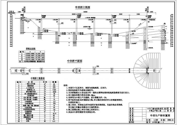 某处的交通桥施工图阶段的设计图纸_图1