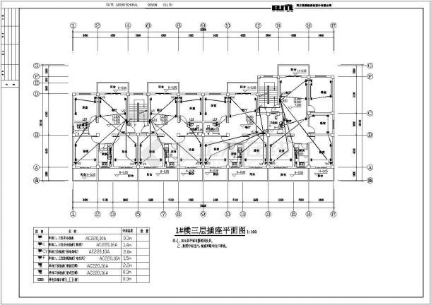 某地区多层商住楼内部电气设计CAD图-图二