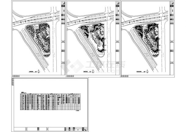 江苏苏州某绿地公园景观设计施工CAD图-图二