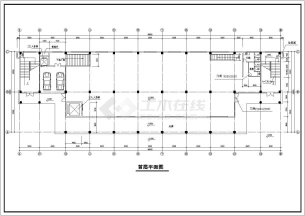 办公楼施工及设计方案全套CAD平面图-图二