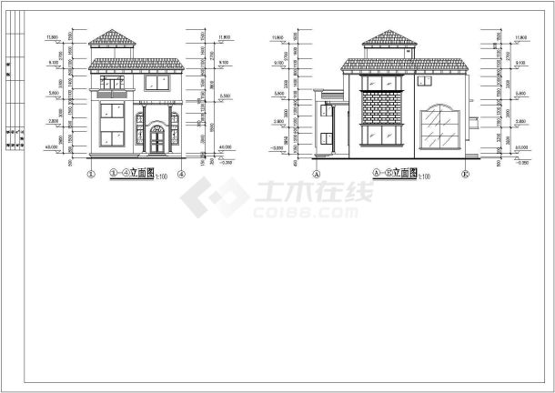 别墅设计方案及施工全套CAD图纸-图一