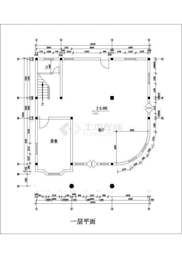 大型别墅设计方案及施工全套CAD图纸-图二