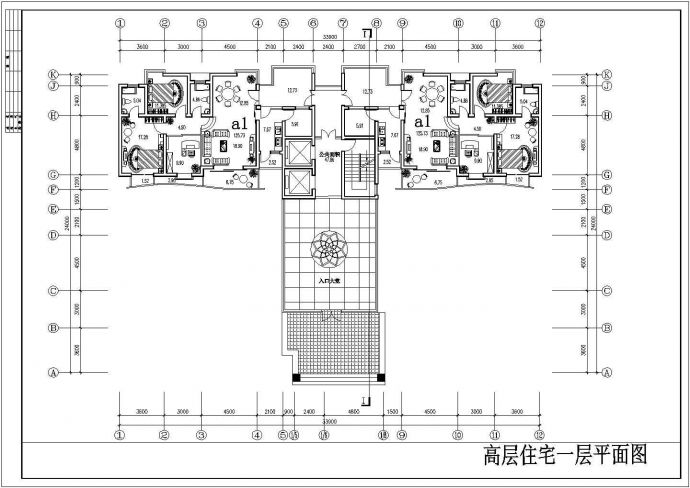 高层住宅方案设计及施工全套CAD图纸_图1