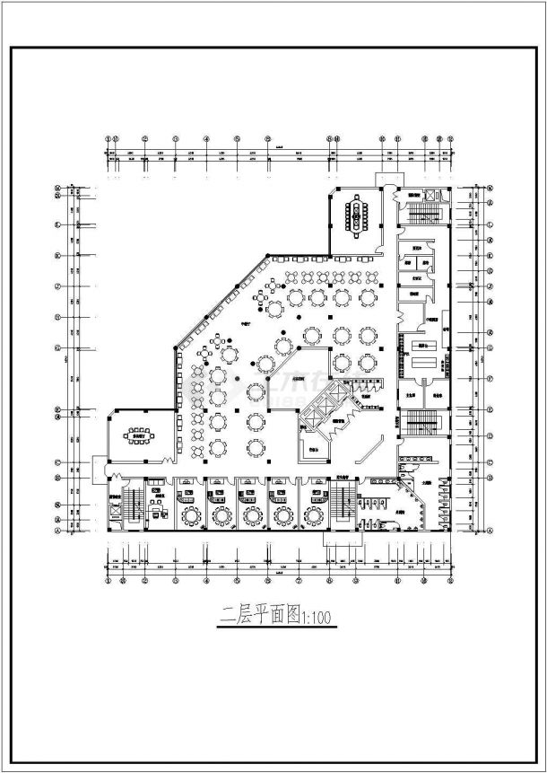 某高级宾馆建筑方案CAD设计图纸-图二