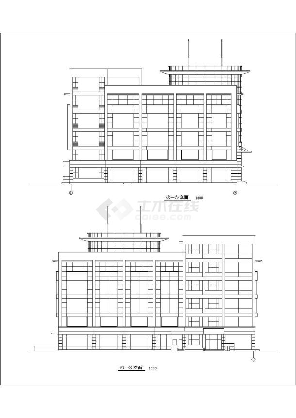 岳堤超市建筑设计CAD方案施工图-图一