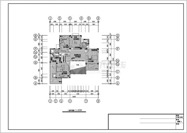 某地区复古式建筑装修设计CAD施工图-图一