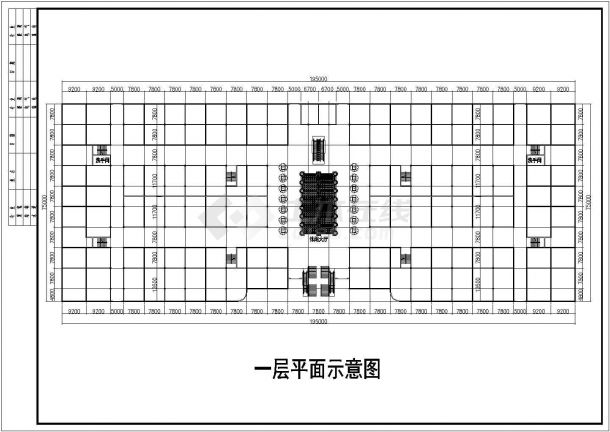 建材广场建筑方案设计施工CAD图纸-图二