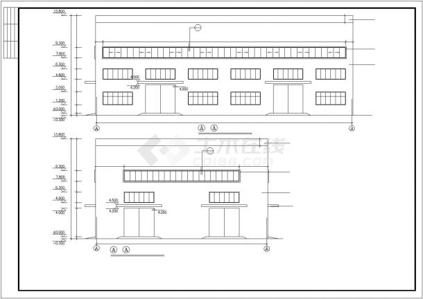 某地区三层厂房两车间建筑设计详图-图二