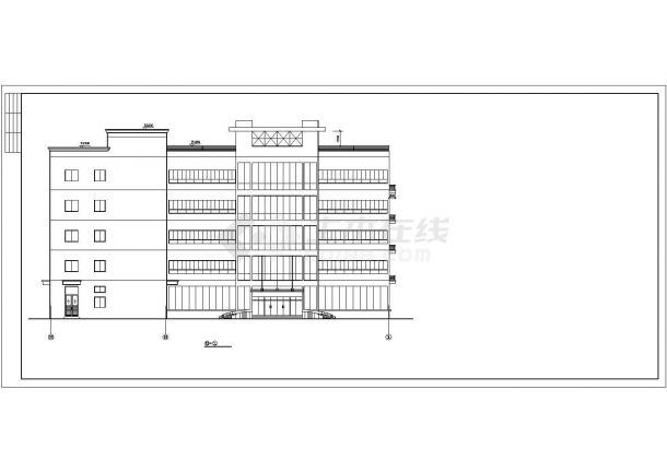 某地区五层厂房全套建筑CAD设计图-图一