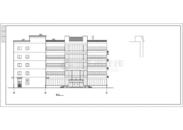 某地区五层厂房全套建筑CAD设计图-图二