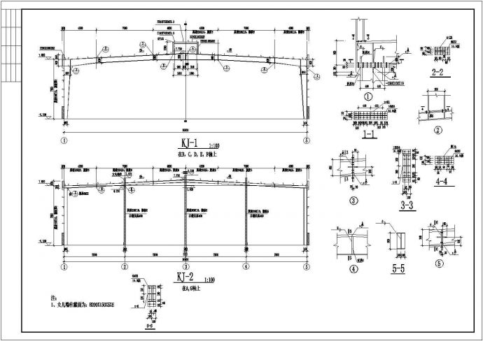 某地单层标准厂房钢结构设计施工图_图1