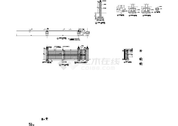 深圳某大门（平开门）设计cad全套结构施工图（甲级院设计，含推拉门设计）-图二