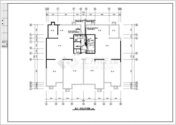 某地区17层小高层住宅电气全套CAD图-图二