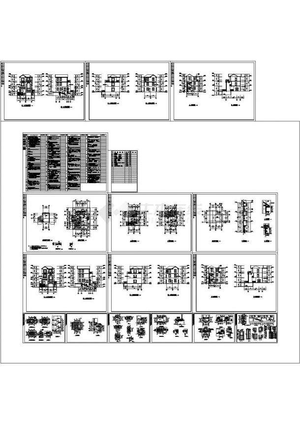 3+1车库层别墅全套建筑设计施工图-图一