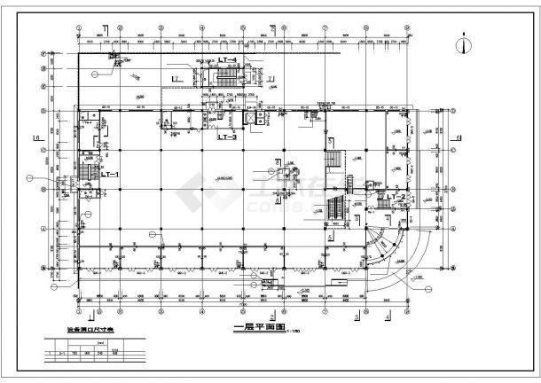 某地三层商贸中心建筑施工图-图一