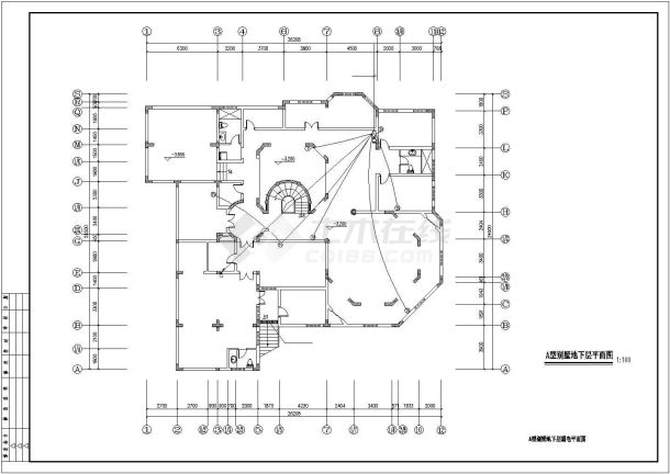 某地区高档别墅成套电气CAD设计图-图二