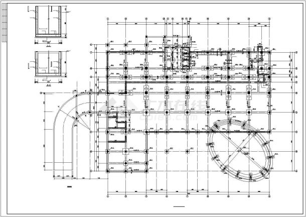 框架结构高层住宅楼cad施工工程设计图-图二