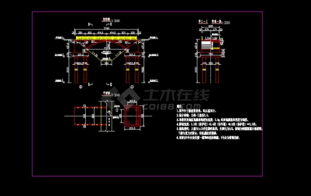 一座刚施工完的拱桥施工图！-图一