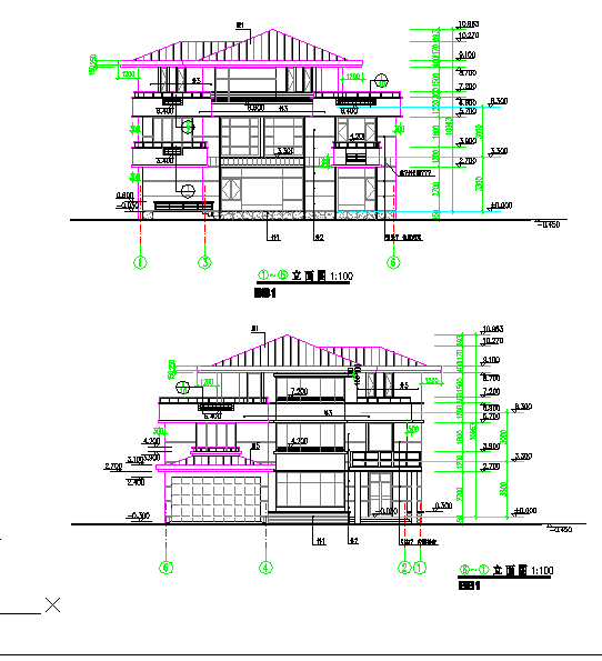 别墅样板建筑cad方案图（节点详细）
