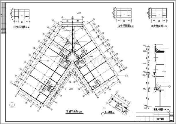 某地六层大厦建筑施工图-图一