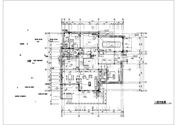 二层别墅建筑cad图（节点详细）-图二