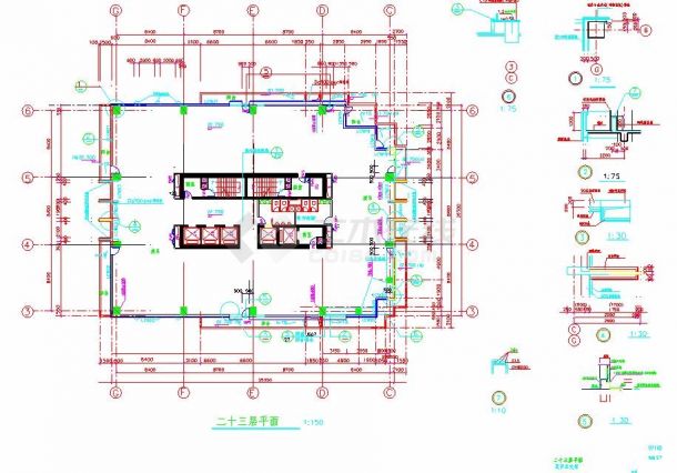 某地二十六层商业综合大厦建筑施工图-图二