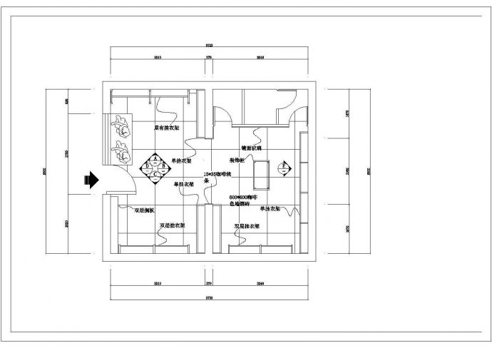 某地简单服装店装修CAD设计施工图_图1