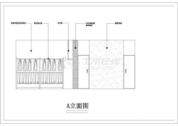  CAD design and construction drawing for decoration of a simple clothing store - Figure 2