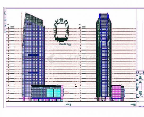 某地五十四层超高层综合体建筑设计方案（含效果图）-图一